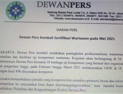 Dewan Pers Kembali Sertifikasi Wartawan pada Mei 2021