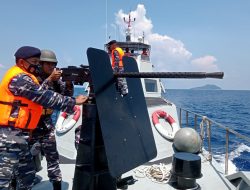 Lanal Tarempa Laksanakan Latihan Menembak Sasaran Atas Air