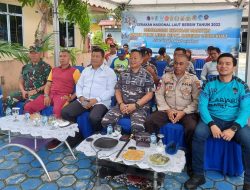 Jalin Sinergitas, KapolAirud dan Personil ikut Kegiatan Laut Bersih Lanal Tarempa.
