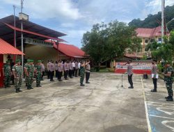 Personil Polsek Siantan dan Koramil 02/Tarempa Apel Bersama