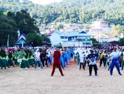 Bupati Anambas Senam Bersama Peringati HUT PGRI
