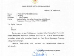 Bupati dan Wabup Anambas akan Melangsungkan Safari Ramadhan, ini Jadwalnya