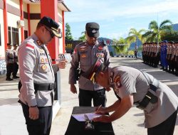 Masuk Masa Purna Bakti Kasat Binmas Kompol Mukiman Serahkan Jabatan Kepada Kapolres Anambas