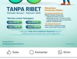 PT PLN Persero Berikan Diskon 50% Tarif Listrik bagi Pelanggan Daya 2.200 VA ke Bawah Selama Dua Bulan