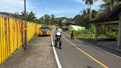 Satlantas Anambas Olah TKP Terkait Lakalantas di Jalan Gunung Cak